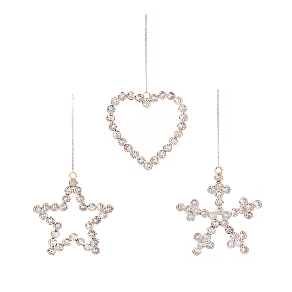 10cm 3Asst Gold Diamante Star