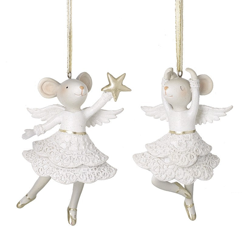 Hanging Dancing White Mice Mix ( 7x4x11.7cm)