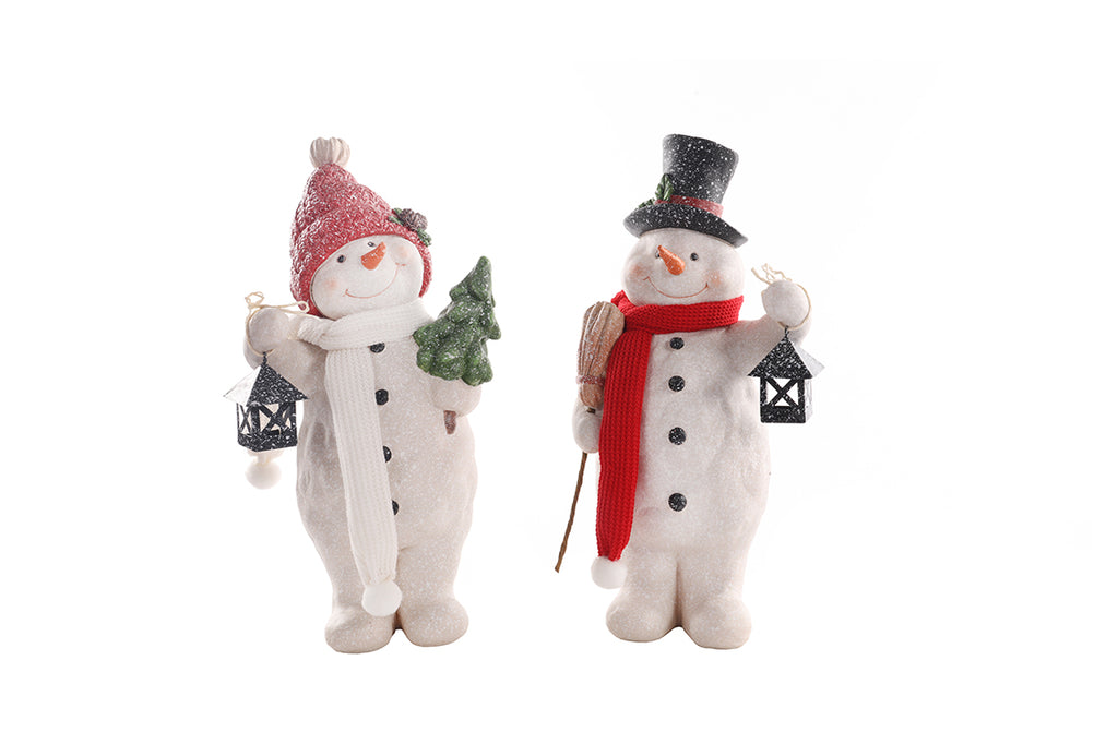 32.5CM RESIN SNOWMAN-ASSTD