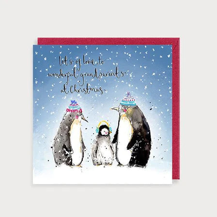 Grandparents Penguins Christmas Card