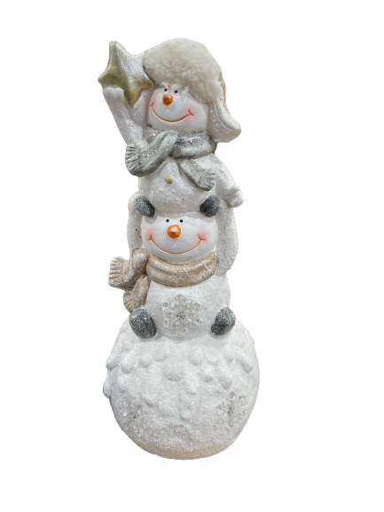 53 cm - LED Stacked Snowman