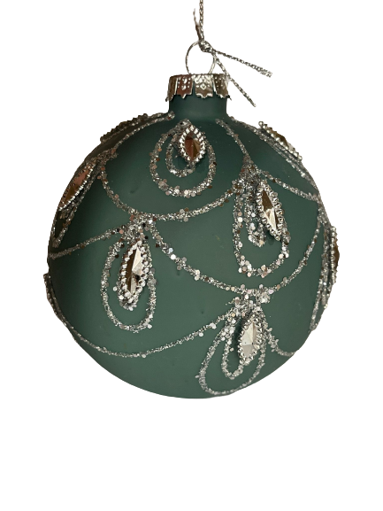 8cm - Teal Jewelled Bauble