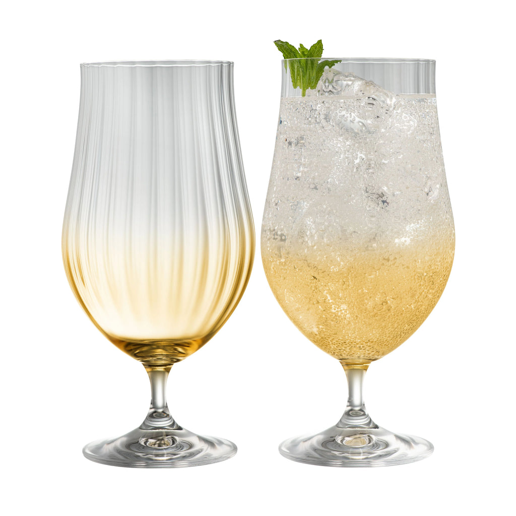 ERNE CRAFT BEER/ COCKTAIL GLASS PAIR AMBER