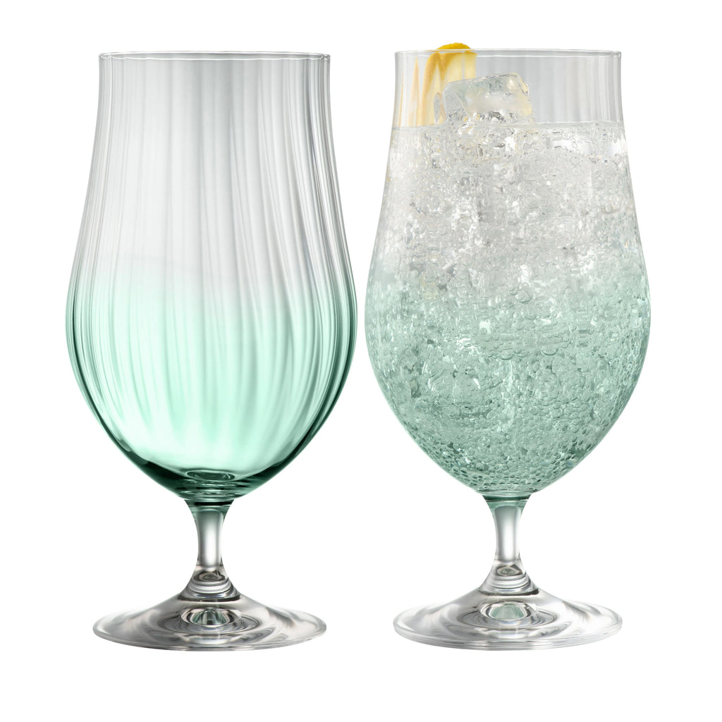 ERNE CRAFT BEER/ COCKTAIL GLASS PAIR AQUA