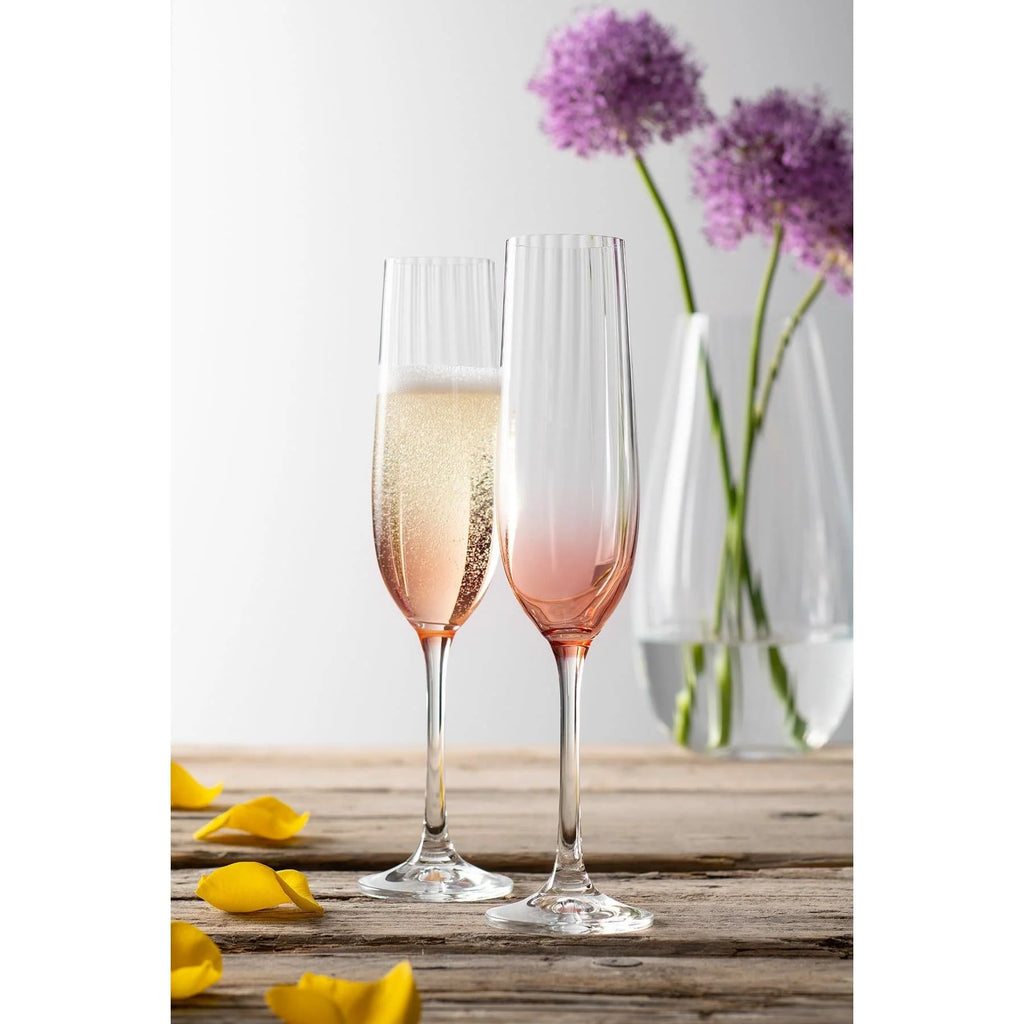 ERNE CHAMPAGNE FLUTE GLASS PAIR BLUSH